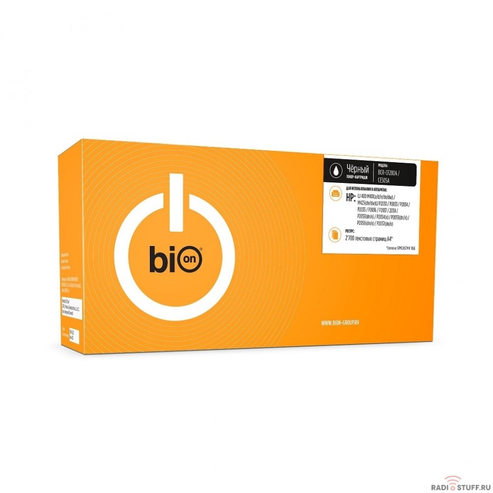 Bion CF280A/CE505A Картридж для HP LaserJet P2055/P2055dn/P2035/HP LaserJet Pro 400 M401d/M401a/M401dn/M401dw/M425dn/M425dw/M401dne/M401n (2700  стр.), Черный